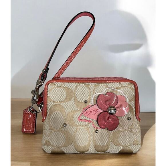 Y2K Coach F16879 Signature Floral Carly Hobo Bag & Corner Zip Wallet - Picture 7 of 13